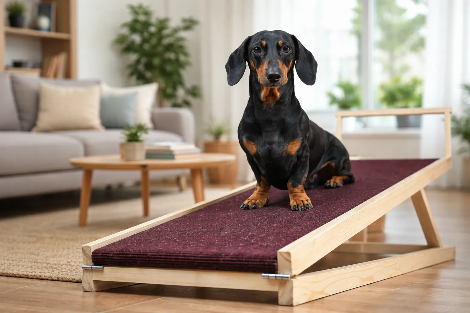 Perro senior en una escena tranquila como apoyo visual para hogar adaptado